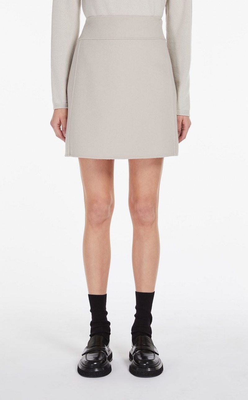 Max Mara Wolle Bodycon Röcke Hellgrau | MMR593701