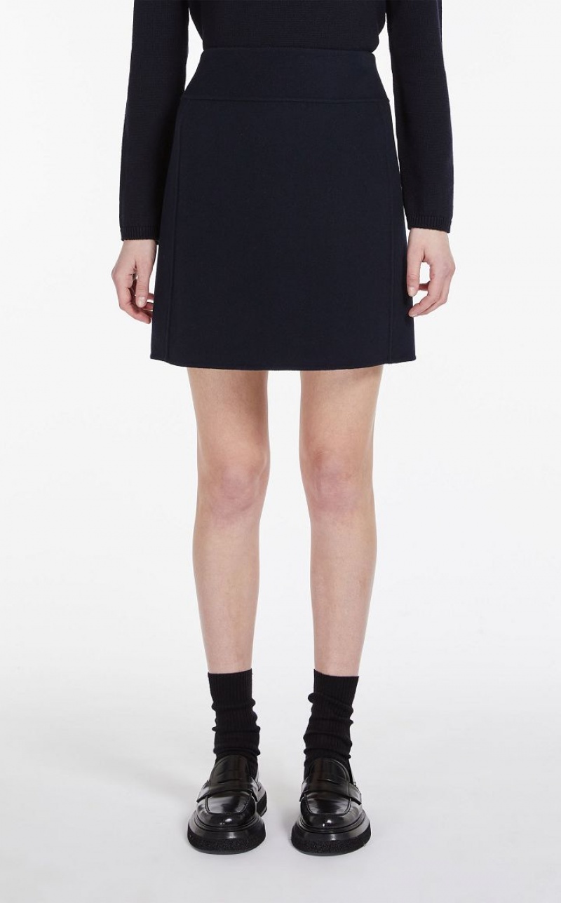 Max Mara Wolle Bodycon Röcke Navy | MMR593699