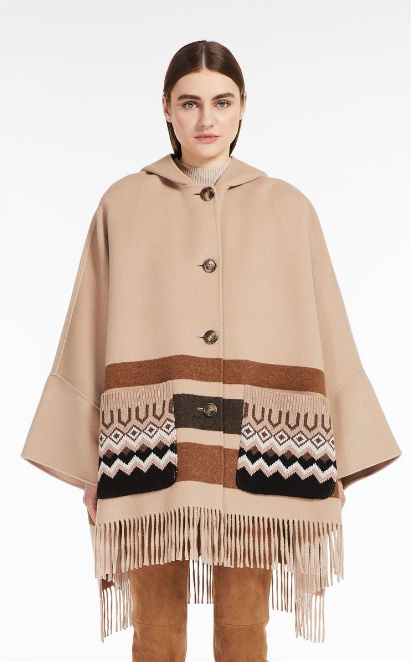 Max Mara Wolle Cape Mäntel Braun | MMR593939