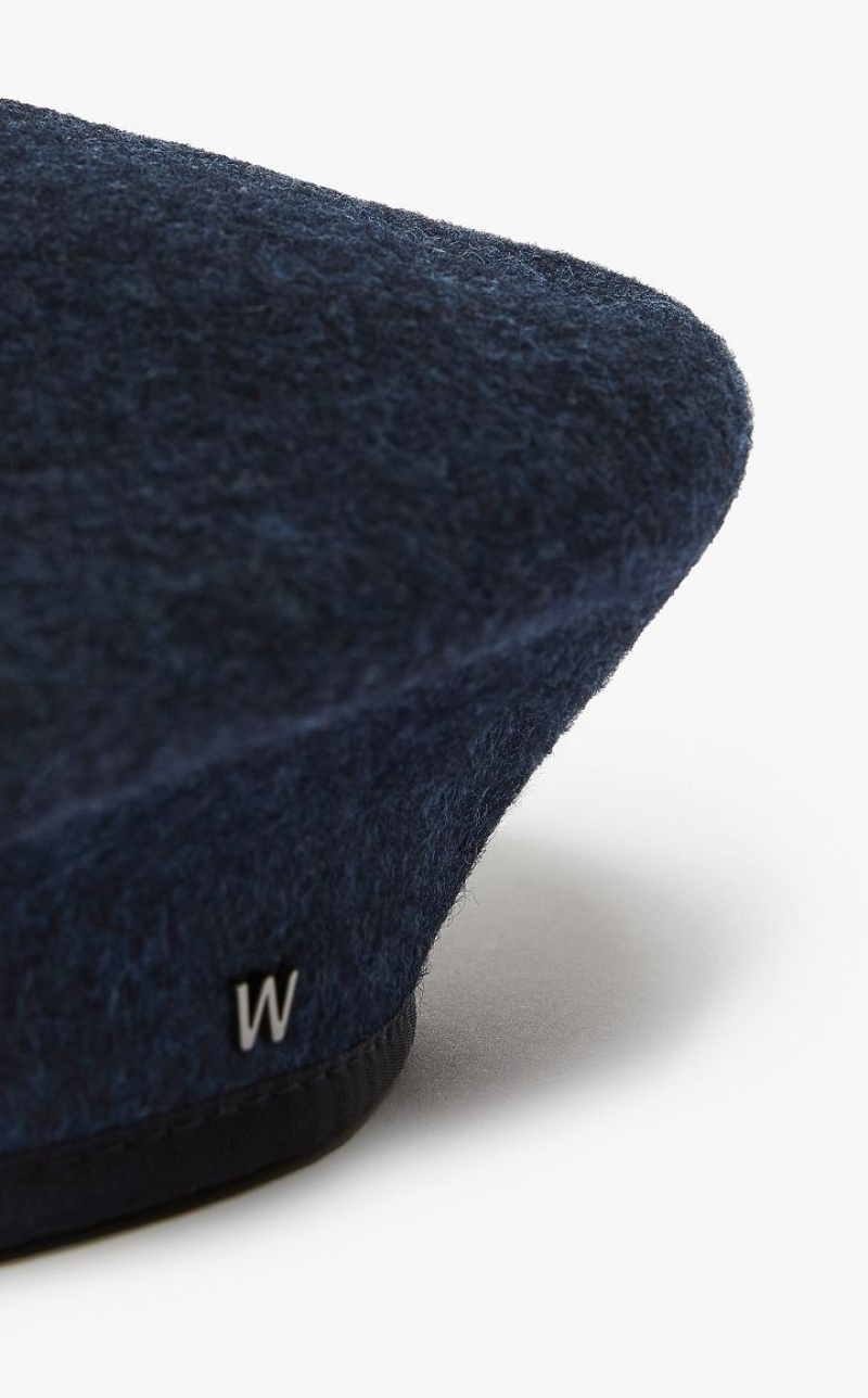 Max Mara Wolle Felt Beret Hüte Navy | MMR594321