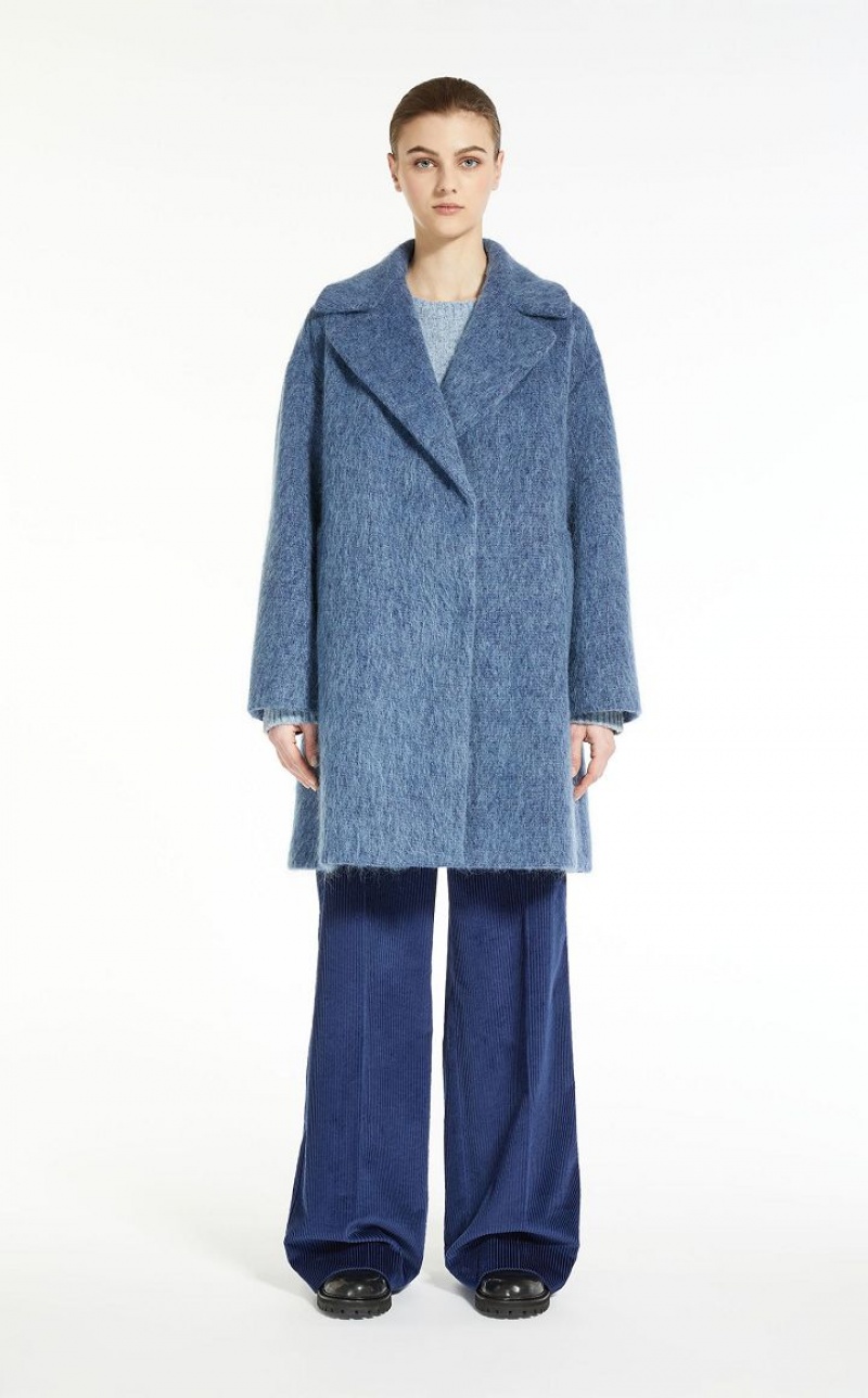 Max Mara Wolle, Mohair And Alpaca Mäntel Blau | MMR593918