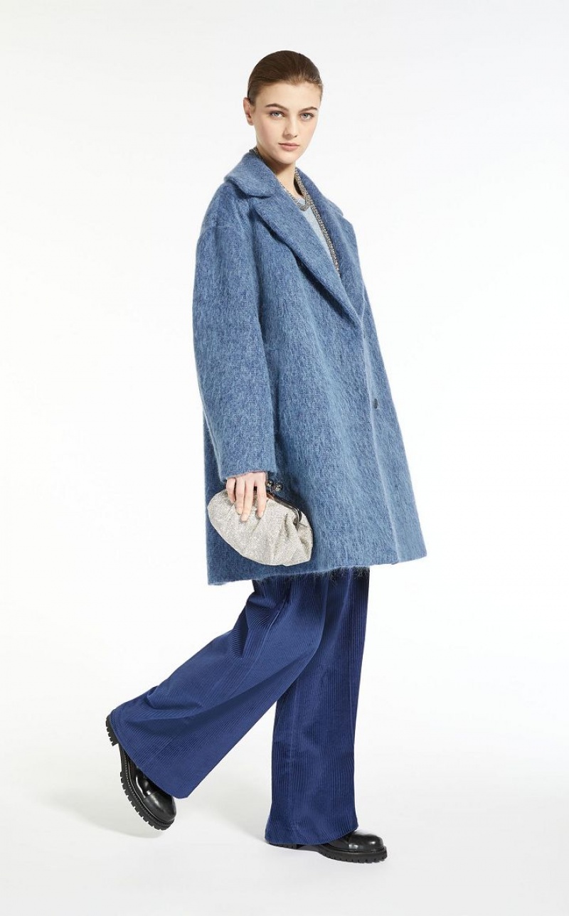 Max Mara Wolle, Mohair And Alpaca Mäntel Blau | MMR593918