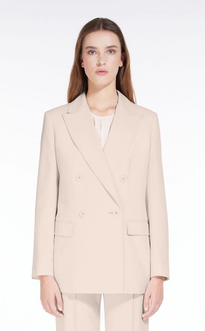 Max Mara Wolle Satin Crepe Blazer Hellrosa | MMR594092