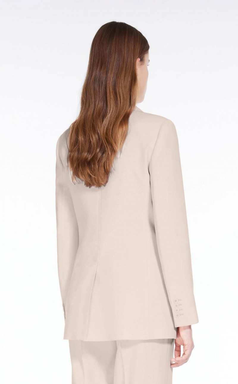 Max Mara Wolle Satin Crepe Blazer Hellrosa | MMR594092