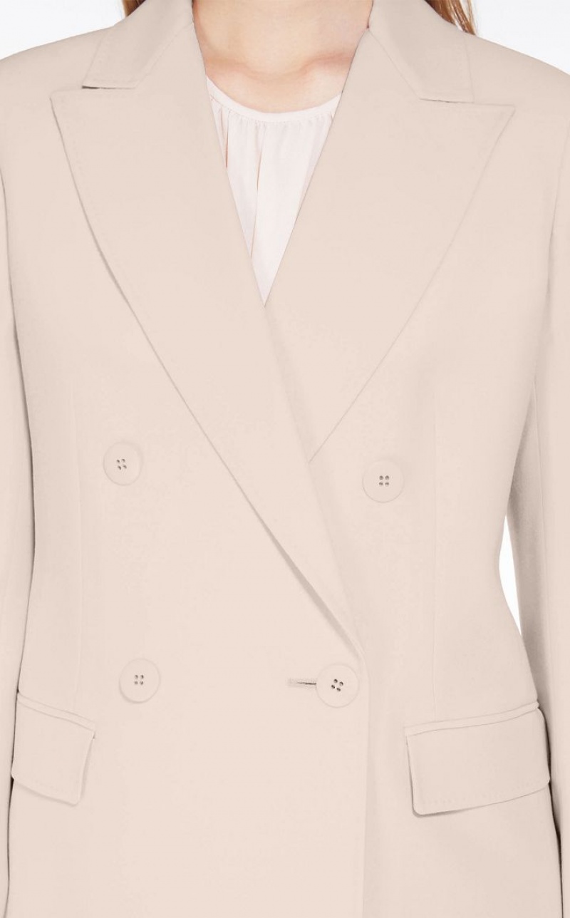 Max Mara Wolle Satin Crepe Blazer Hellrosa | MMR594092