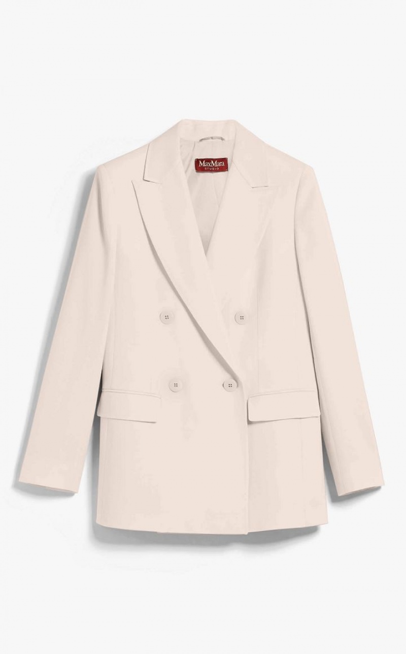 Max Mara Wolle Satin Crepe Blazer Hellrosa | MMR594092