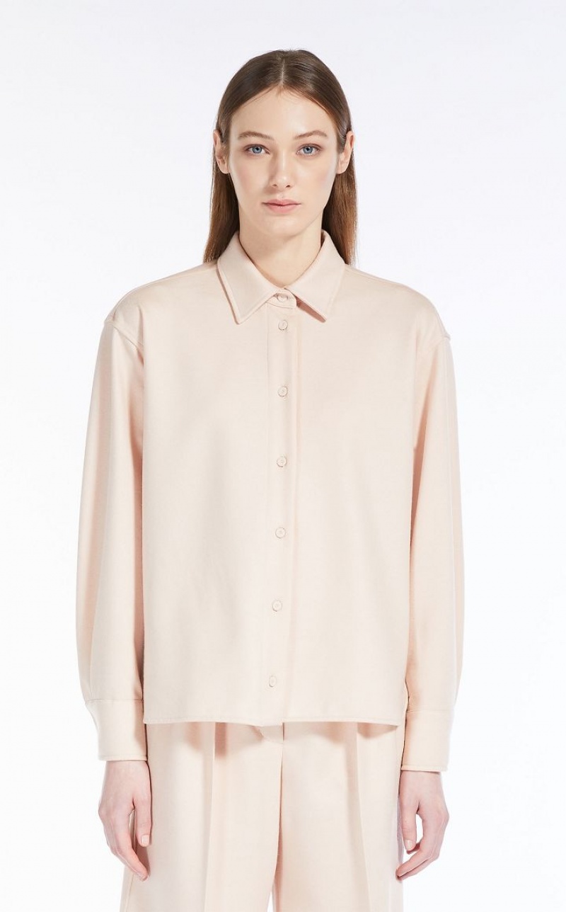 Max Mara Wolle Shirt Jacken Rosa | MMR594054