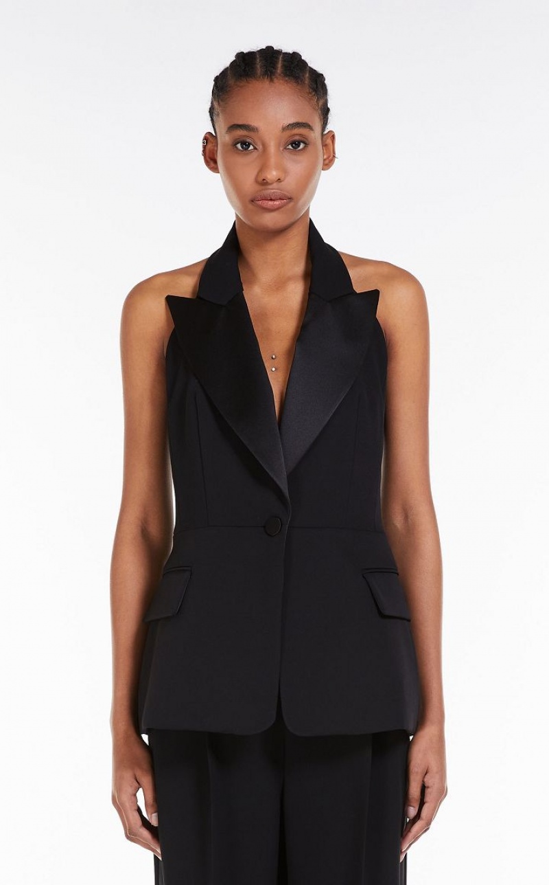 Max Mara Wolle Tuxedo Waistcoat Anzüge Schwarz | MMR593486