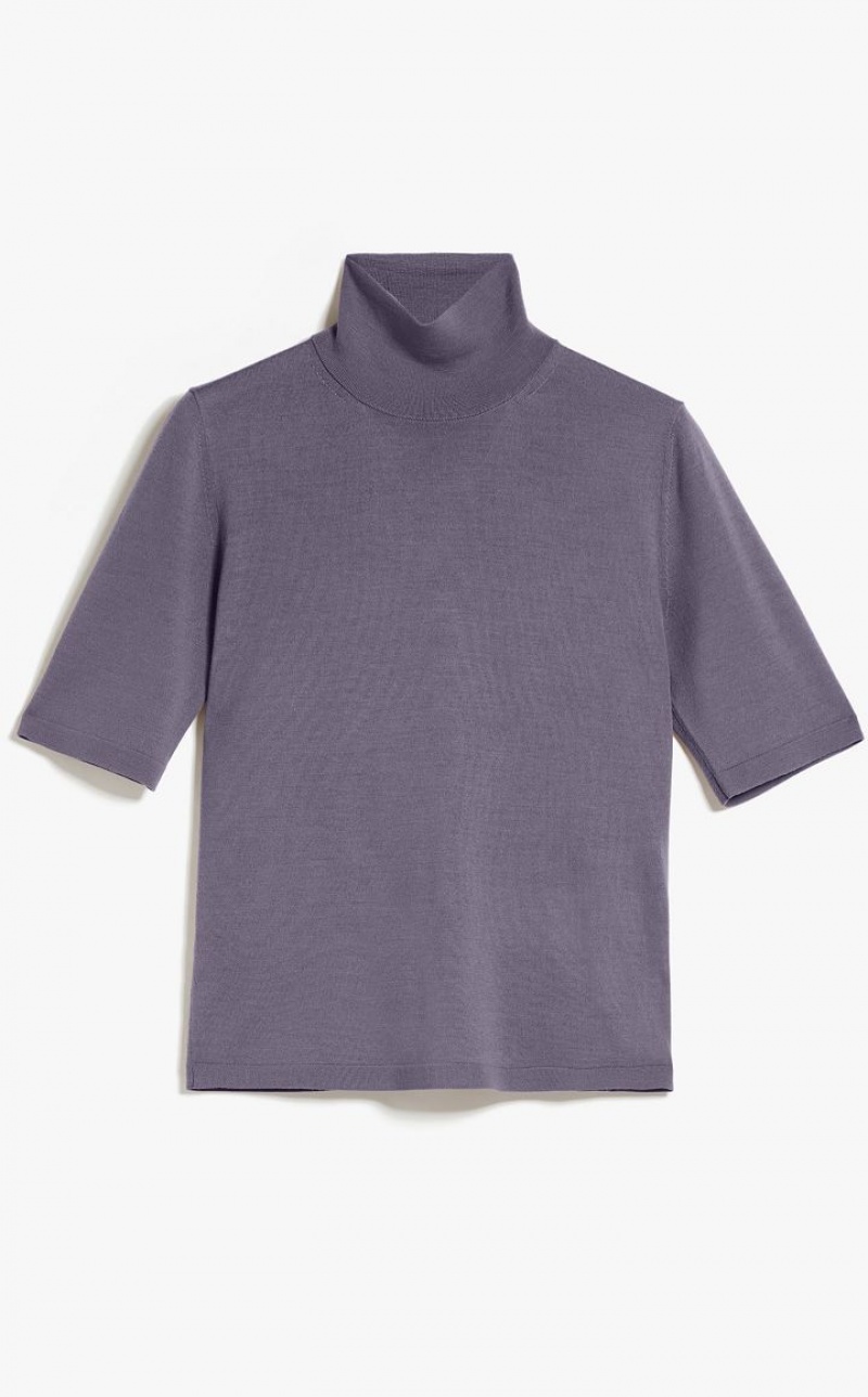 Max Mara Wolle Yarn Mock Polo-neck Strickwaren Grau | MMR593440