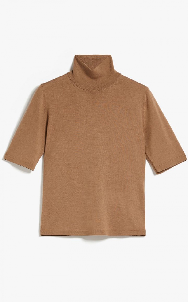 Max Mara Wolle Yarn Mock Polo-neck Strickwaren Hautfarbe | MMR593441