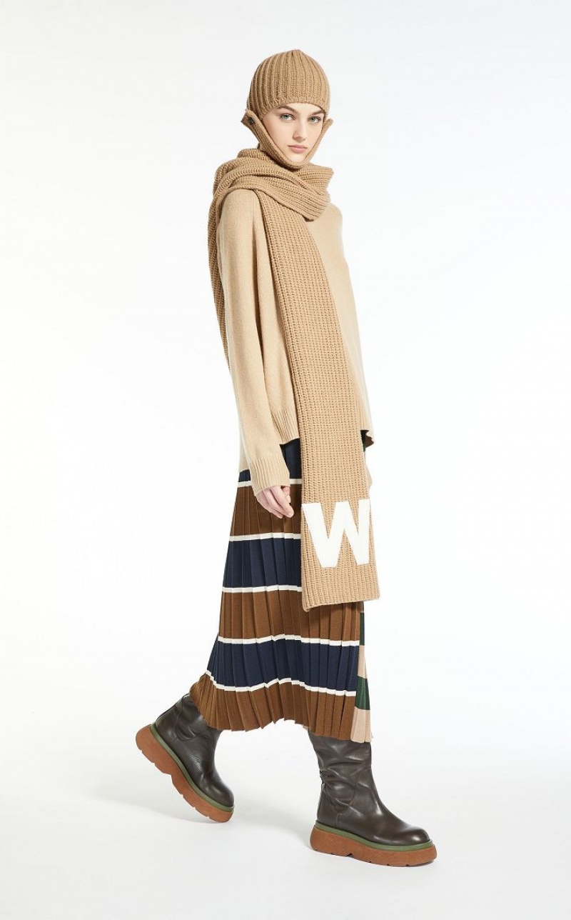 Max Mara Wolle Yarn Röcke Beige | MMR593690