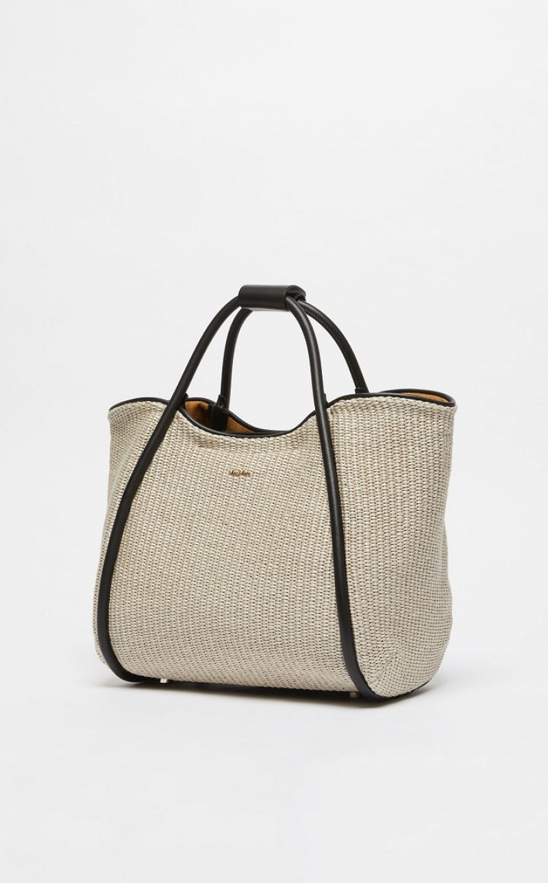 Max Mara Woven straw Marine Bag Braun | MMR594134