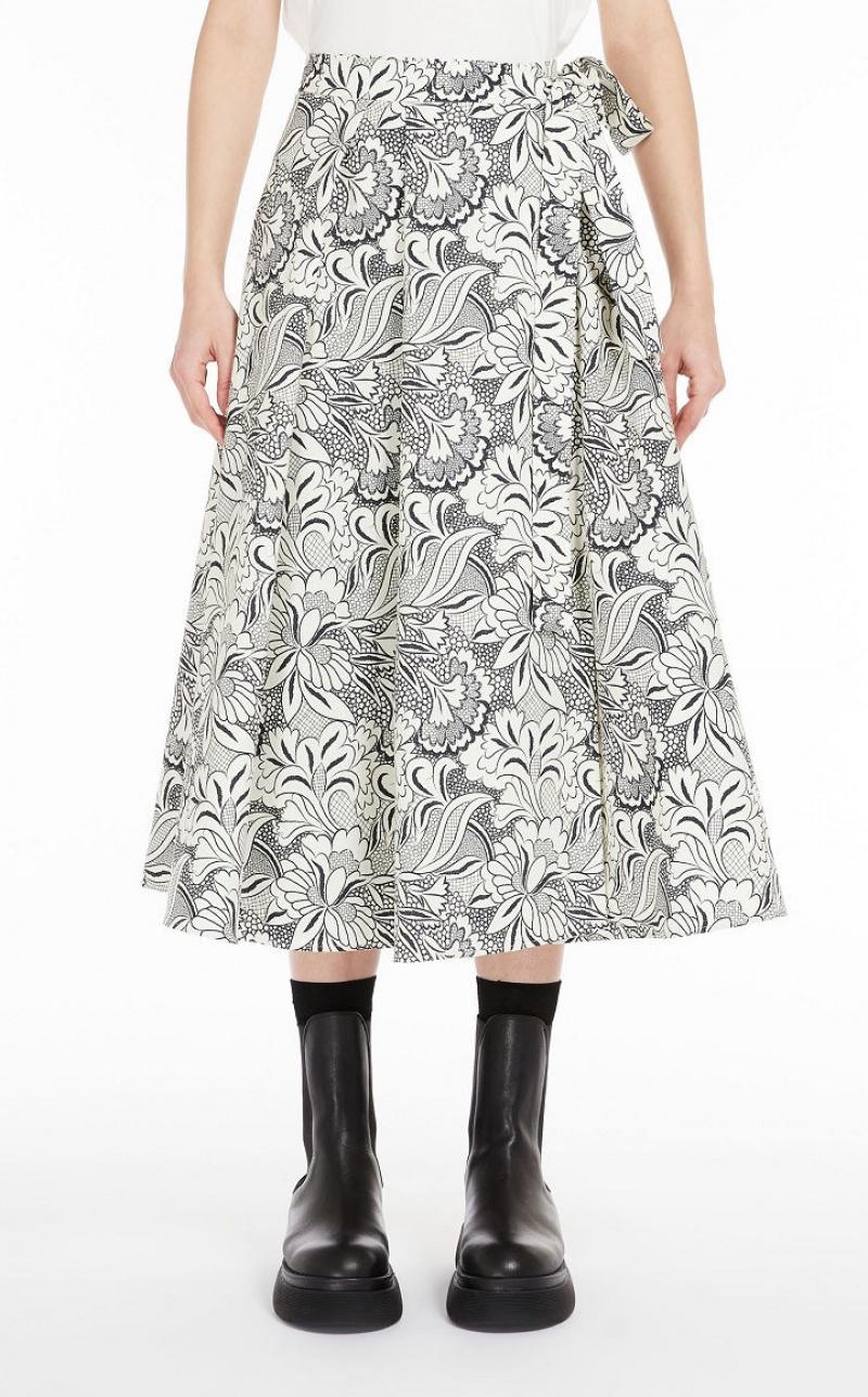 Max Mara Wrap In Printed Faille Röcke Schwarz | MMR593723