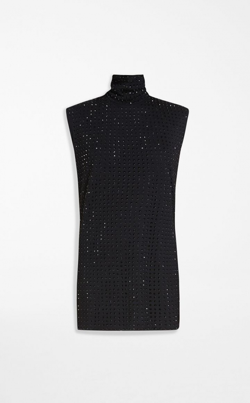 Max Mara Ärmellose With Rhinestones Kleid Schwarz | MMR593288